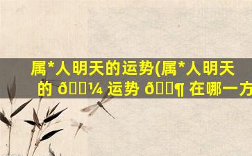 属*
人明天的运势(属*
人明天的 🐼 运势 🐶 在哪一方)